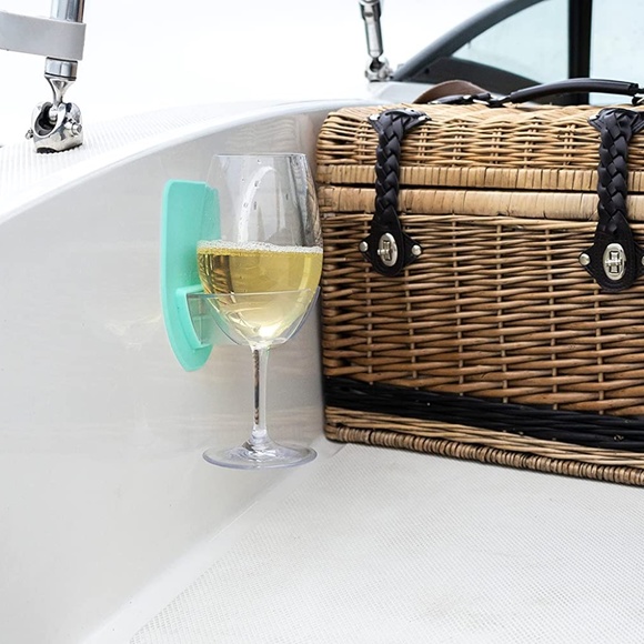 30 Watt Silicone Wine Glass Holder for Bath & Shower, Bathtub Relaxation - Picture 6 of 9